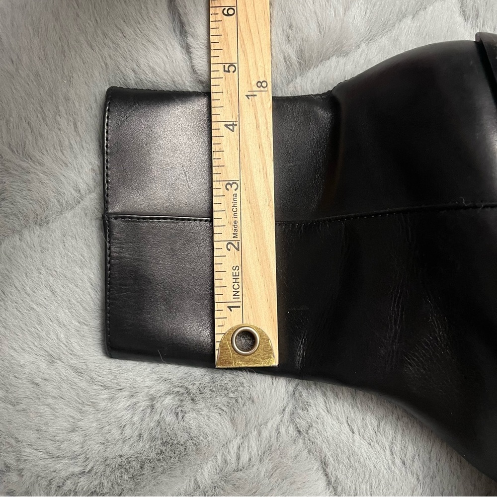 By Anthropologie Square Toe Leather Boots Size 36 Black Made In Brazil Side Zip - Picture 8 of 13